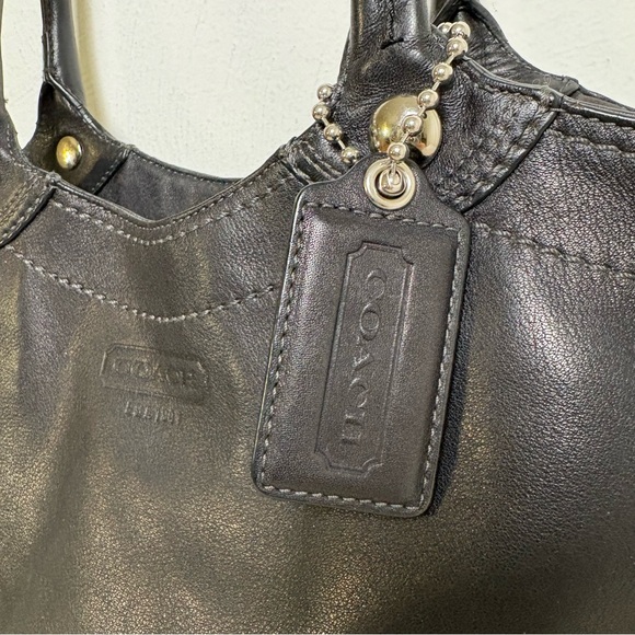 COACH Bleeker F14383 Black Leather Tote Shoulder Bag Purse - Picture 13 of 16